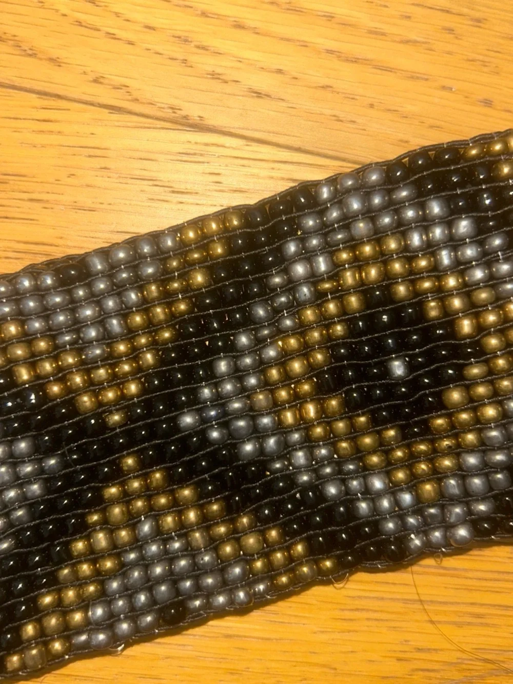 Handcrafted Beaded Brown Geometric women Belt